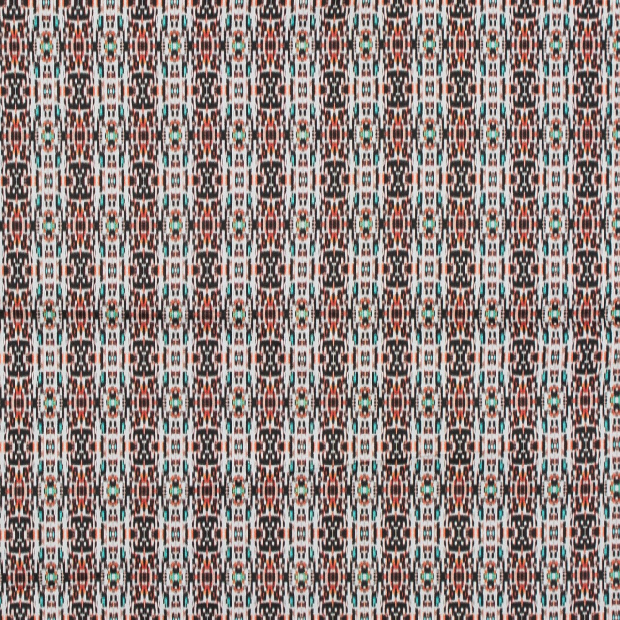 1 Yard Stretch Cotton Sateen Charm of Sophistication Orange Abstract Print Fabric